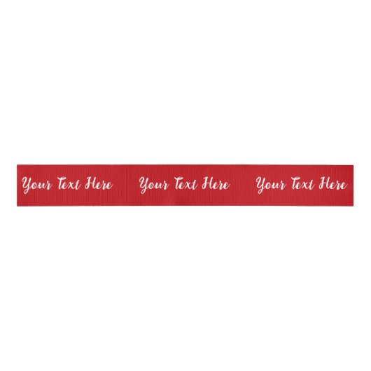 Custom Personalized Red Ribbon Grosgrain Lint (Voorkant)