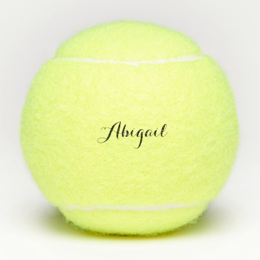Custom Personalized Script Name Tennis Balls Tennisballen (Voorkant)