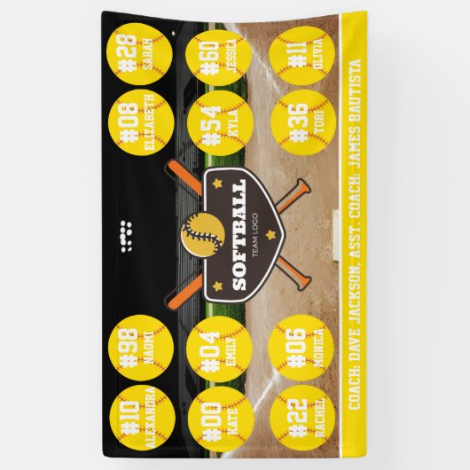 Custom Personalized Softball Banner Ideas Team (Verticaal)