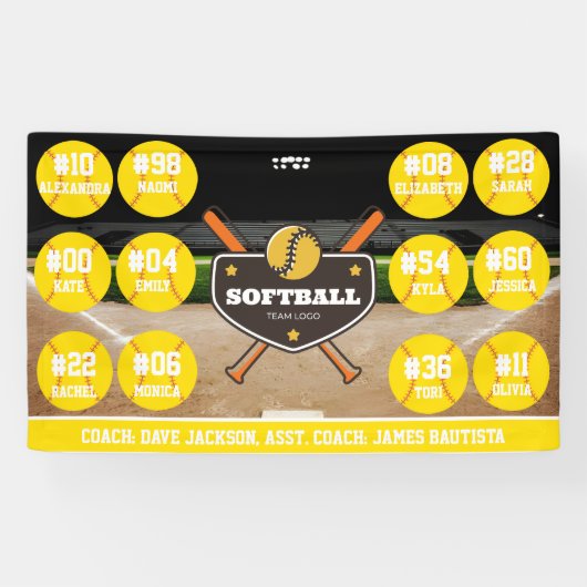 Custom Personalized Softball Banner Ideas Team (Horizontaal)
