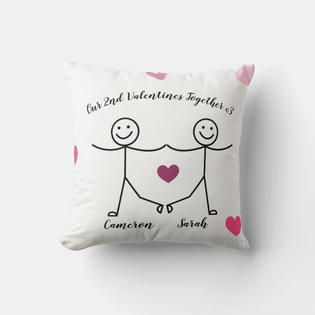  Custom Personalized Valentines Pillow  Kussen (Voorkant)