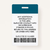 Custom Personeel Foto, Barcode, + Logo Bayou Blauw Badge (Achterkant)