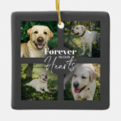 Custom Pet 5 Fotocollage Memorial Keepsake Keramisch Ornament (Voorkant)