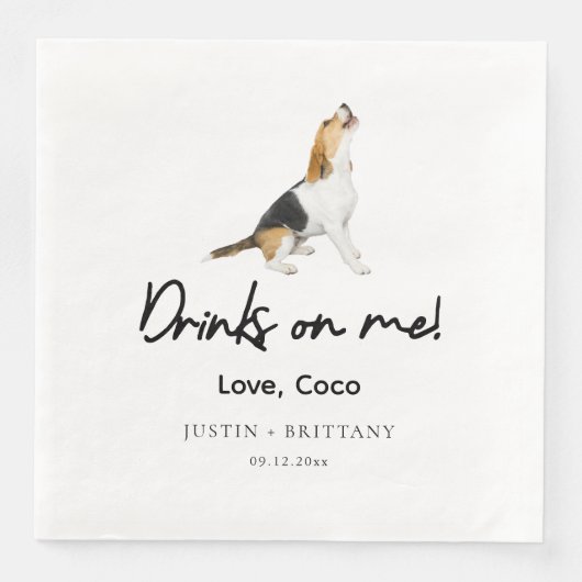 Custom Pet Beagle Wedding  Servet (Voorkant)