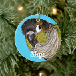 Custom Pet Bird Photo Name Keramisch Ornament