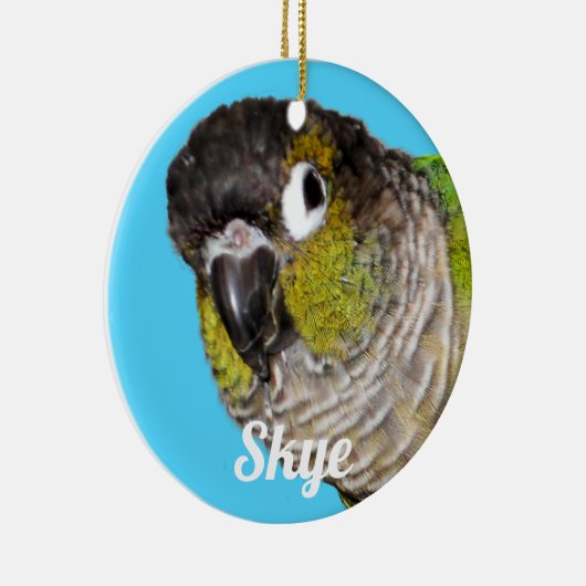 Custom Pet Bird Photo Name Keramisch Ornament (Rechts)