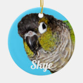 Custom Pet Bird Photo Name Keramisch Ornament (Voorkant)