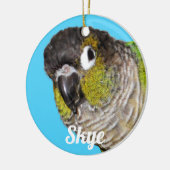 Custom Pet Bird Photo Name Keramisch Ornament (Links)