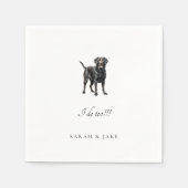 Custom Pet Black Lab Standing Wedding Cocktail Servet (Voorkant)