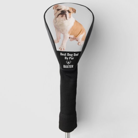Custom Pet Bulldog hond foto gepersonaliseerd Golfheadcover (Voorkant)