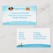 Custom Pet Care | Pet Sitter Dog Walker Visitekaartje (Voorkant / Achterkant)