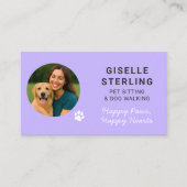 Custom Pet Care Professional Photo Paw Visitekaartje (Voorkant)
