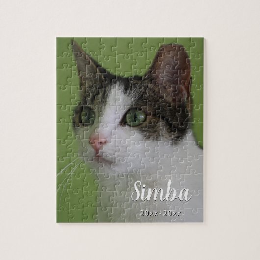 Custom Pet Cat Memorial Jigzaag Puzzle Foto Legpuzzel (Verticaal)