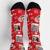 Custom Pet Cat Photo Collage Sokken met naam (Top)