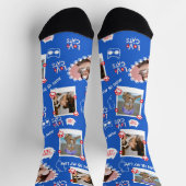 Custom Pet Cat Photo Collage Sokken met naam (Top)