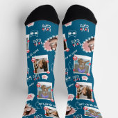Custom Pet Cat Photo Collage Sokken met naam (Top)