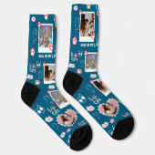 Custom Pet Cat Photo Collage Sokken met naam (Rechts)
