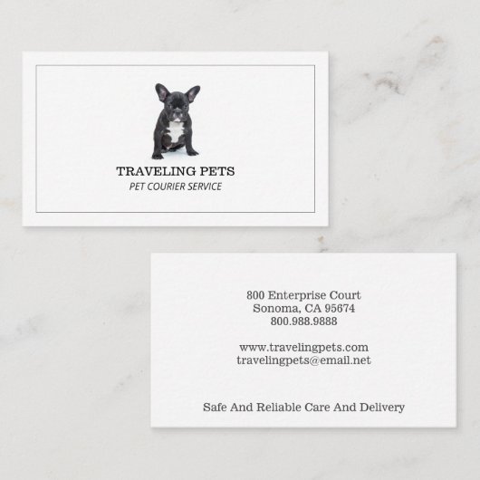 Custom Pet Courier Visitekaartje (Voorkant / Achterkant)