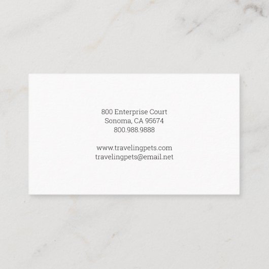 Custom Pet Delivery Service Visitekaartje (Achterkant)