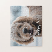 Custom Pet Dog Fotosjabloon Puppy Liefde Script Legpuzzel (Verticaal)