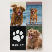 Custom Pet Dog Paw Print 3 Cute Photo Collage Legpuzzel (Verticaal)