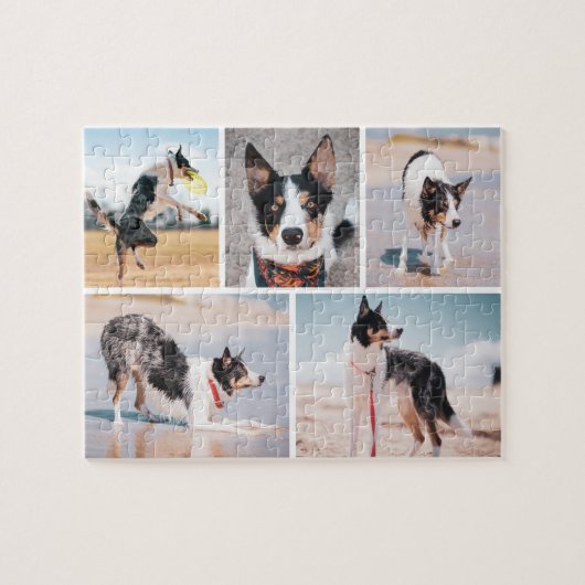 Custom Pet Dog Photo Collage Jigsaw Puzzle Legpuzzel (Horizontaal)