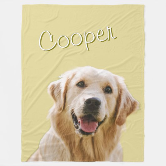 Custom Pet Face Personalized Name Dog Cat Photo  Fleece Deken (Voorkant)