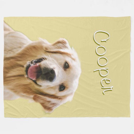 Custom Pet Face Personalized Name Dog Cat Photo  Fleece Deken (Voorkant (Horizontaal))