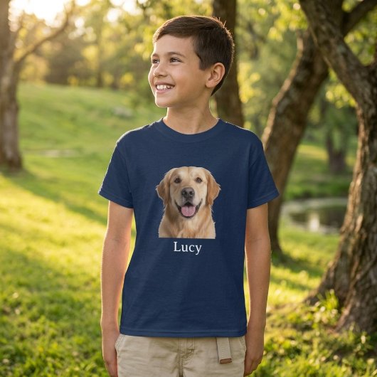 Custom Pet Face T-Shirt for Boys, Personalized Dog