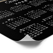 Custom Pet Foto en Naam 2026 Kalender Zwart Poster (Hoek)