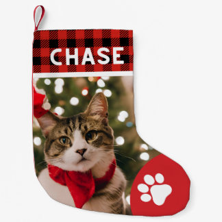 Custom Pet foto kerst schattige katten rustieke po Kleine Kerstsok