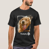 Custom Pet Foto & Naam T-Shirt met Moderne Typogr (Voorkant)