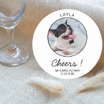 Custom Pet Foto Schattigee Hond Kat Ik Doe Ook Tro Ronde Kartonnen Onderzetter<br><div class="desc">Custom Pet Foto Schattigee Hond Kat Ik Doe Ook Trouwen Rond Papier Onderzetter</div>