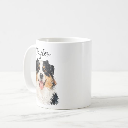 Custom Pet from Photo & Name – Personalized Dog Koffiemok (Voorkant links)