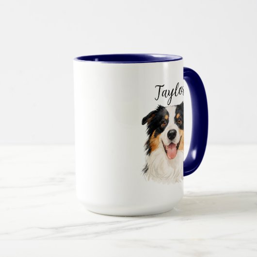 Custom Pet from Photo & Name – Personalized Dog Mok (Voorkant rechts)