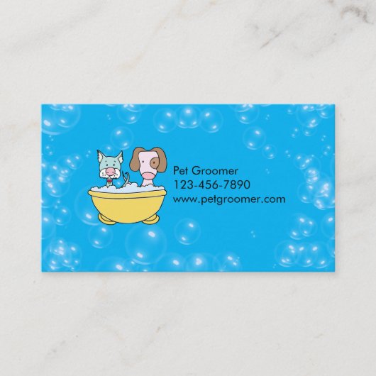 Custom Pet Groomer Appointment Card Visitekaartje (Voorkant)