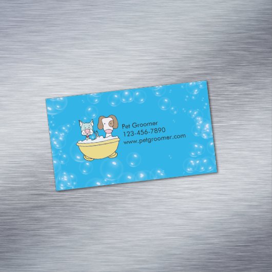 Custom Pet Groomer Business Card Magnet Magnetisch Visitekaartje (Voorbeeld)