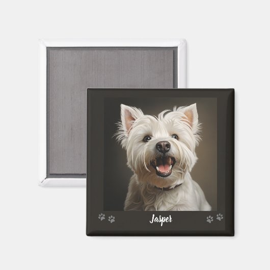Custom Pet Keepsake Using Your Photo Name Magneet (Voorkant / Achterkant)