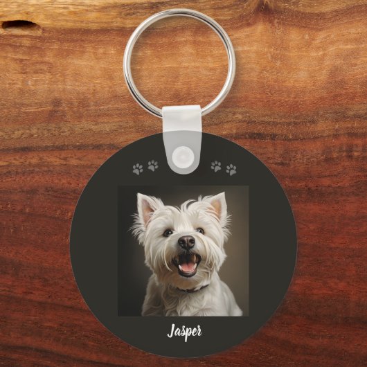 Custom Pet Keychain Using Your Photo & Name (Achterkant)