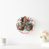 Custom Pet Lover Christmas Wall Clock Ronde Klok (Huis)