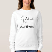Custom Pet Lover White And Black Script Cat Mom Trui (Voorkant)