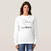 Custom Pet Lover White And Black Script Cat Mom Trui (Voorkant volledig)