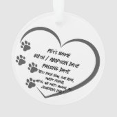Custom Pet Memorial Foto Acryl Ornament (achterkant)