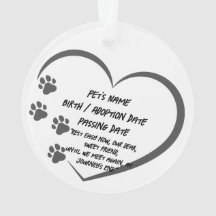 Custom Pet Memorial Foto Acryl Ornament