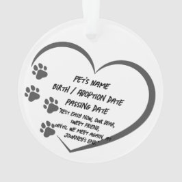 Custom Pet Memorial Foto Acryl Ornament