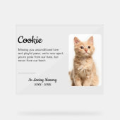 Custom Pet Memorial Foto Hond Kat Verlies Sympathi Acryl Bord (Voorkant)