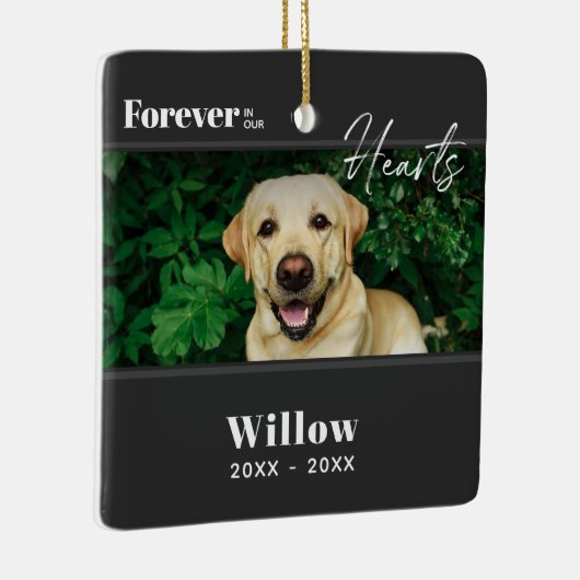 Custom Pet Memorial Foto Keramisch Ornament (Rechts)