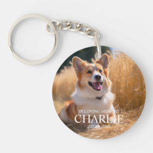 Custom Pet Memorial Foto met naam Sleutelhanger