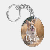 Custom Pet Memorial Foto met naam Sleutelhanger (Voorkant Links)