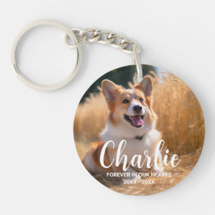 Custom Pet Memorial Foto met naam Sleutelhanger